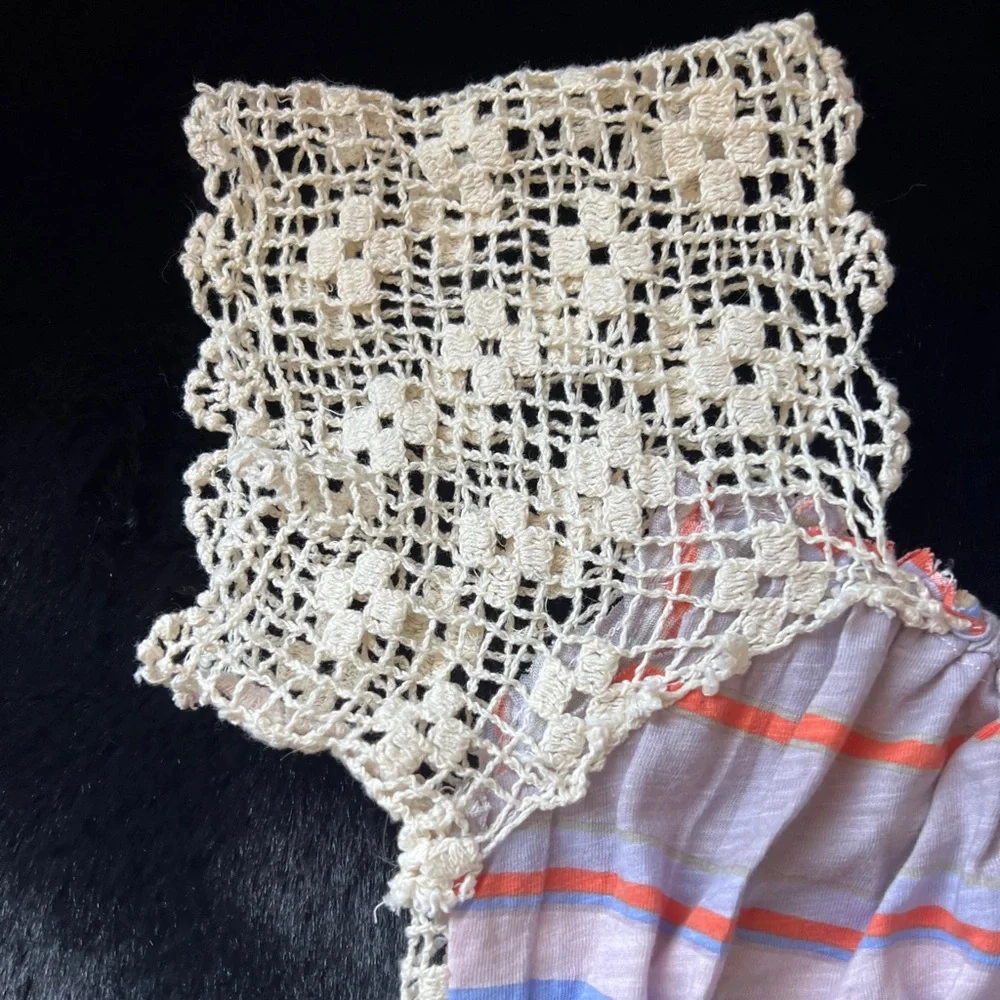 Free People Aruba Crochet Lace Crop top Cream Combo, Size XS NEW